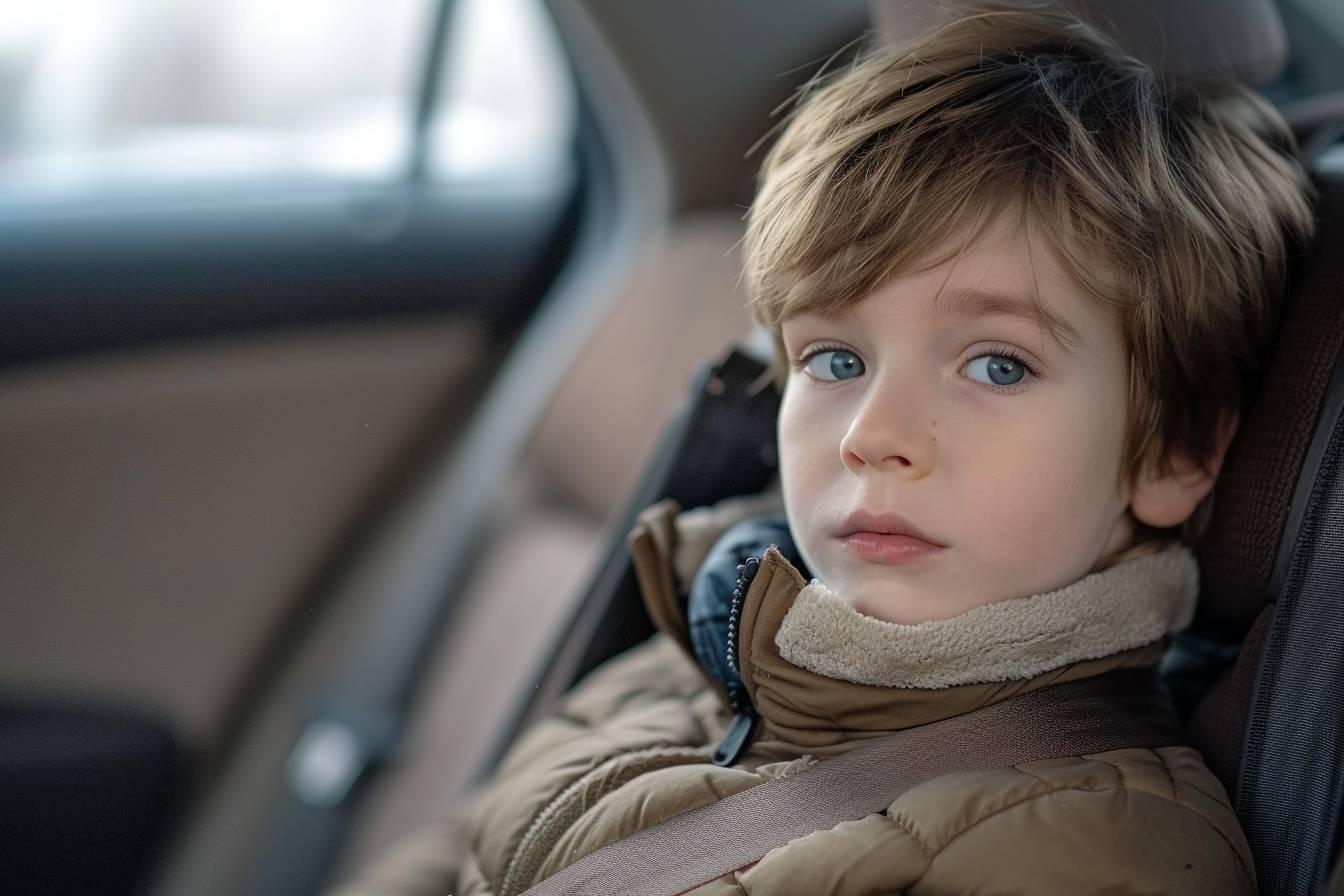 Jeune gar&ccedil;on v&ecirc;tu d'un manteau chaud regardant par la fen&ecirc;tre